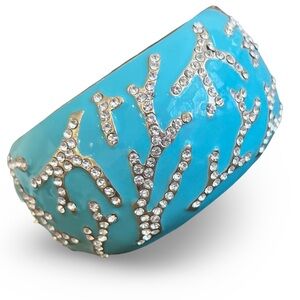 Tiffany Blue Crystal Hinge Bracelet Magnetic Closure